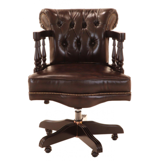 Kancelářská židle Chesterfield z pravé hovězí kůže